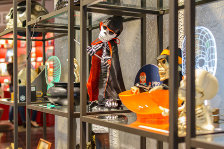 RUSSIA, KALININGRAD REGION, ZELENOGRADSK, - August 2016: the Museum of skulls and skeletons in hotel and entertainment centre Paradox in Zelenogradsk. The interior of the Museum.のeditorial素材