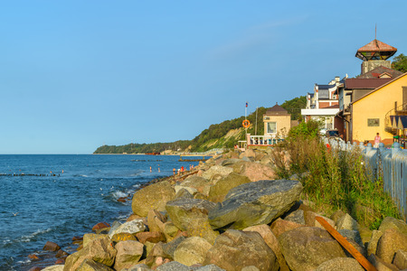 SVETLOGORSK, RUSSIA - August, 2016: a ridge of rocks on the coast of the Baltic sea in Svetlogorskのeditorial素材