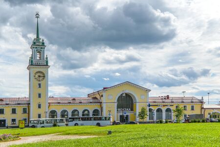 RUSSIA, LENINGRAD REGION, VOLKHOV-1 â August, 2016: Railway station in the town of Volkhov-1のeditorial素材