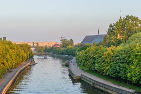 RUSSIA, KALININGRAD, - August, 2016: Kaliningrad. Kant's Island. Cathedralのeditorial素材