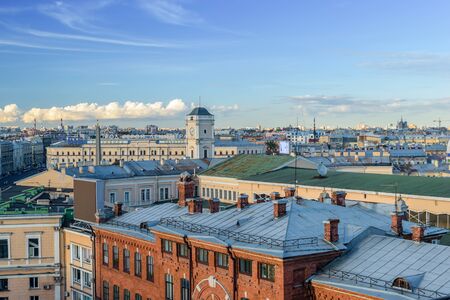 RUSSIA, SAINT-PETERSBURG, - September, 2016: St. Petersburg. The roofs of the housesのeditorial素材