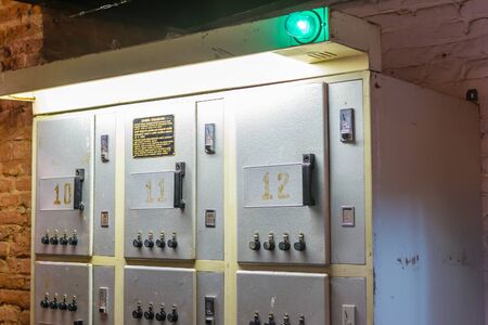 RUSSIA, SAINT PETERSBURG - January, 2016: the Museum of Soviet arcade games. Automatic storage. Made in USSRのeditorial素材