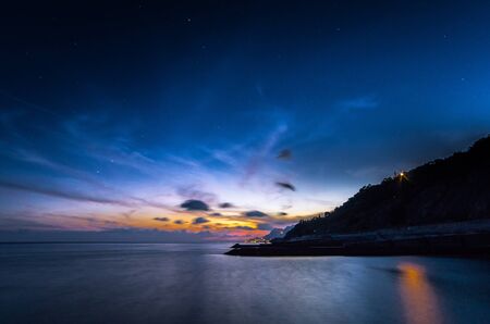 A meeting of the day and nightの写真素材