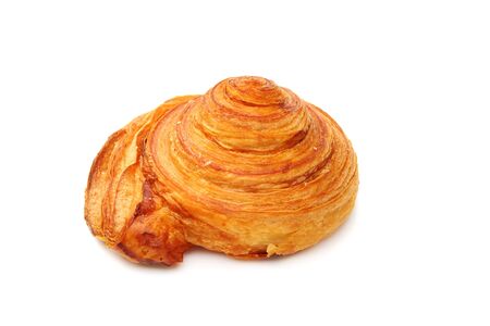 Roll out puff pastry on a white background.の写真素材