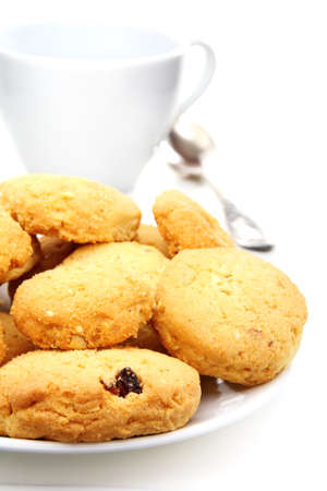 Homemade cookies on a white background.の写真素材