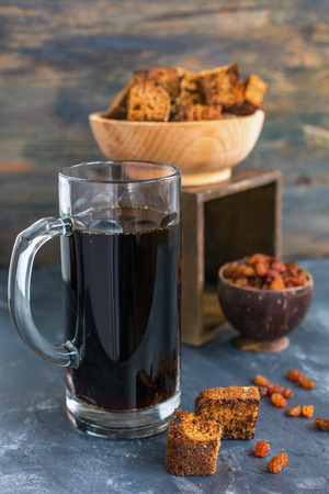 Kvass from rye crackers, malt and raisins.の写真素材