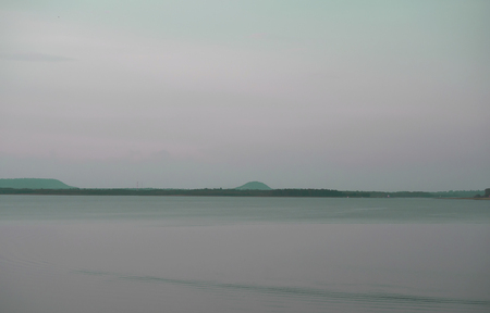 sundown at Lam Pao Dam.の写真素材