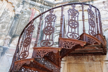 Spiral Staircase of Mehrangarh Fort, Rajasthan, Jodhpur, Indiaのeditorial素材