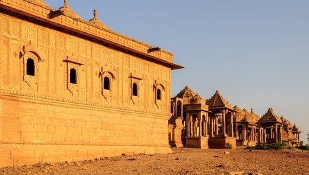 Cenotaphs of Bada Bagh, King's memorials, Jaisalmer, Rajasthanのeditorial素材