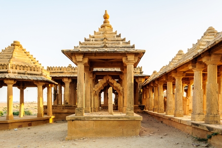 Cenotaphs of Bada Bagh, King's memorials, Jaisalmer, Rajasthanのeditorial素材