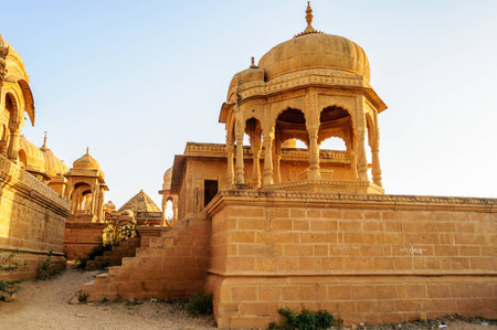 Cenotaphs of Bada Bagh, King's memorials, Jaisalmer, Rajasthanのeditorial素材