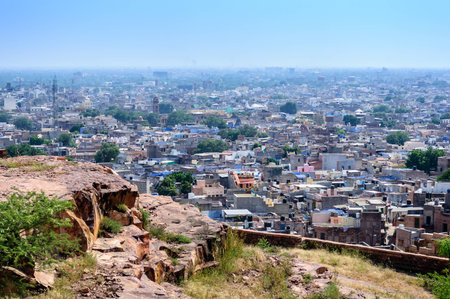 Jodhpur, the blue city as seen from Jaswant Thada, Rajasthan, Indiaのeditorial素材