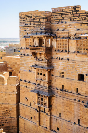 Different Parts of Golden Fort of Jaisalmer, Rajasthan India with copy spaceのeditorial素材