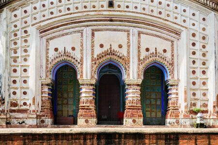 Ancient Hindu terracotta temples of worship of Bengal with copy spaceの写真素材