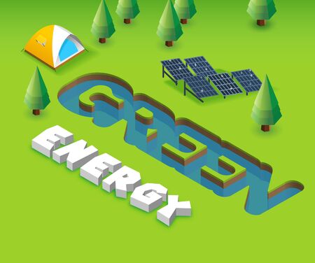 Green energy. 3D illustrationの写真素材