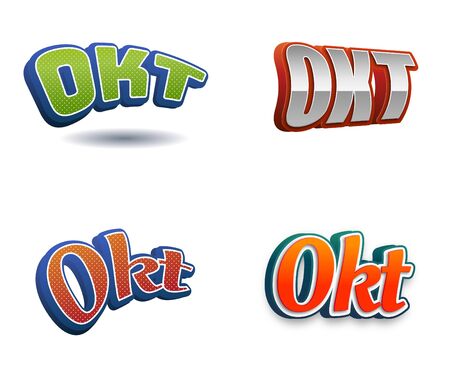 Oktober month text for Calendar Design