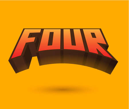 Four 4 Number Text for Title or Headline. In Fancy styleの写真素材