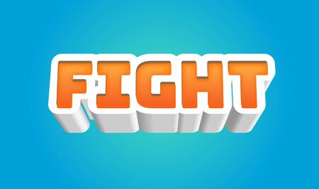 Fight Text for Title or Headline. In 3D Fancy Fun and Futuristic styleの写真素材