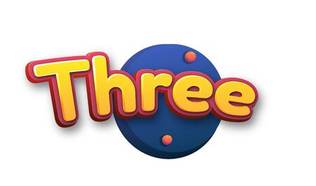 Three Number Text for Title or Headline. In Fancy Fun style
