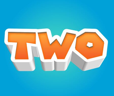 Two Number Text for Title or Headline. In Fancy styleの写真素材