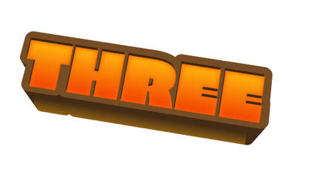 Three Number Text for Title or Headline. In Fancy Fun styleの写真素材