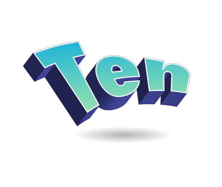 10 Ten Number Text for Title or Headline. In Fancy styleの写真素材