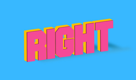 Right Text for Title or Headline. In 3D Fancy Fun and Futuristic styleの写真素材