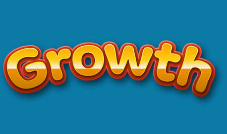 Growth Text for Title or Headline. In 3D Fancy Fun and Futuristic styleの写真素材