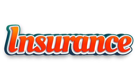Insurance Text for Title or Headline. In 3D Fancy Fun and Futuristic styleの写真素材