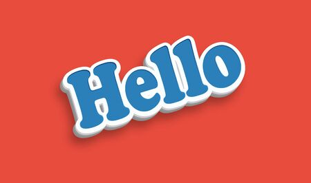 Hello Text for Title or Headline. In 3D Fancy Fun and Futuristic styleの写真素材