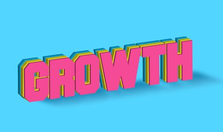 Growth Text for Title or Headline. In 3D Fancy Fun and Futuristic styleの写真素材
