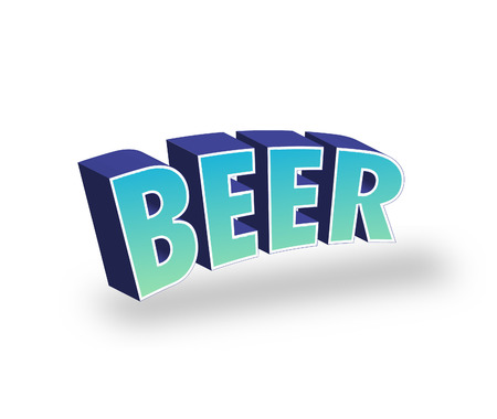 Beer Text for Title or Headline. In 3D Fancy Fun and Futuristic styleの写真素材