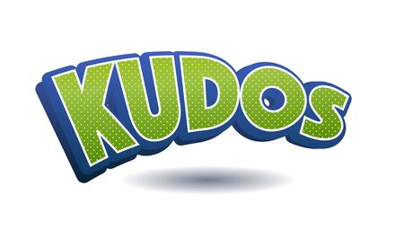 Kudos Text for Title or Headline. In 3D Fancy Fun and Futuristic styleの写真素材