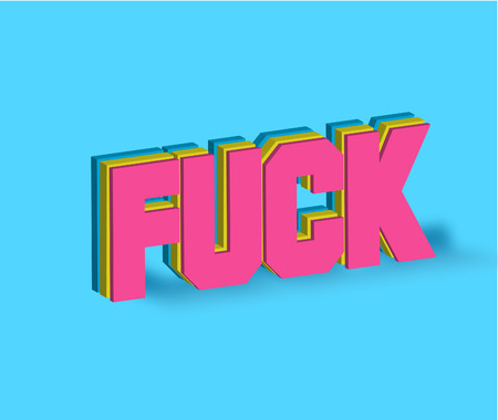 Fuck Text for Title or Headline. In 3D Fancy Fun and Futuristic styleの写真素材