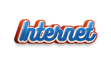 Internet Text for Title or Headline. In 3D Fancy Fun and Futuristic styleの写真素材