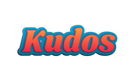 Kudos Text for Title or Headline. In 3D Fancy Fun and Futuristic styleの写真素材