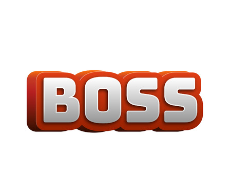 Boss Text for Title or Headline. In 3D Fancy Fun and Futuristic styleの写真素材