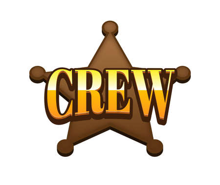 Crew Text for Title or Headline. In 3D Fancy Fun and Futuristic styleの写真素材