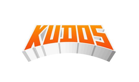 Kudos Text for Title or Headline. In 3D Fancy Fun and Futuristic styleの写真素材