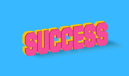 Success Text for Title or Headline. In 3D Fancy Fun and Futuristic styleの写真素材
