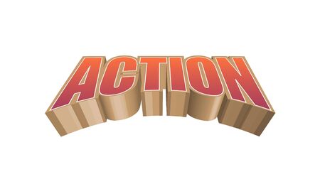 Action Text for Title or Headline. In 3D Fancy Fun and Futuristic styleの写真素材