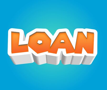 Loan Text for Title or Headline. In 3D Fancy Fun and Futuristic styleの写真素材