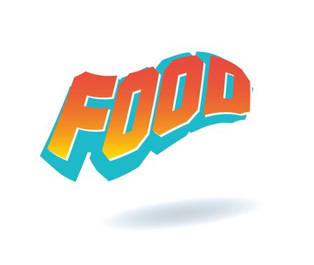 Food Text for Title or Headline. In 3D Fancy Fun and Futuristic styleの写真素材