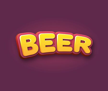 Beer Text for Title or Headline. In 3D Fancy Fun and Futuristic styleの写真素材