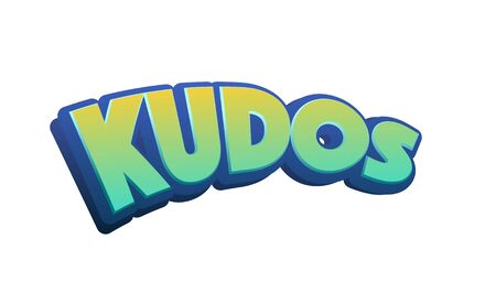 Kudos Text for Title or Headline. In 3D Fancy Fun and Futuristic styleの写真素材