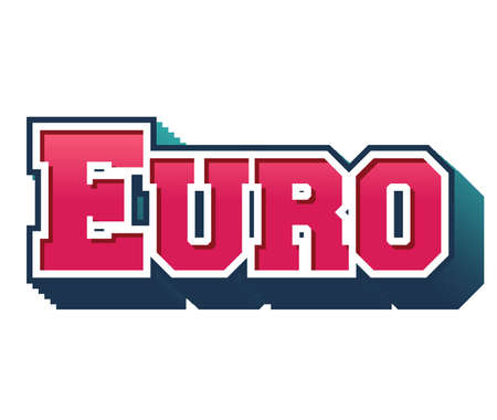 Euro Text for Title or Headline. In 3D Fancy Fun and Futuristic styleの写真素材