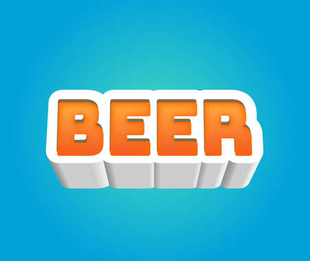 Beer Text for Title or Headline. In 3D Fancy Fun and Futuristic styleの写真素材