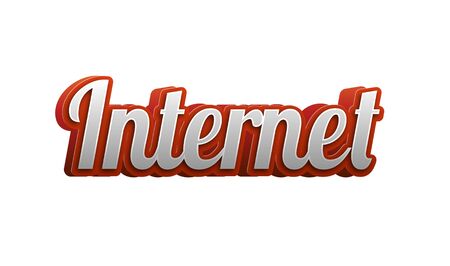 Internet Text for Title or Headline. In 3D Fancy Fun and Futuristic styleの写真素材