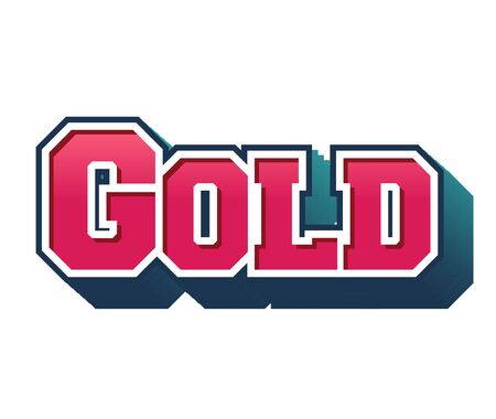 Gold Text for Title or Headline. In 3D Fancy Fun and Futuristic styleの写真素材