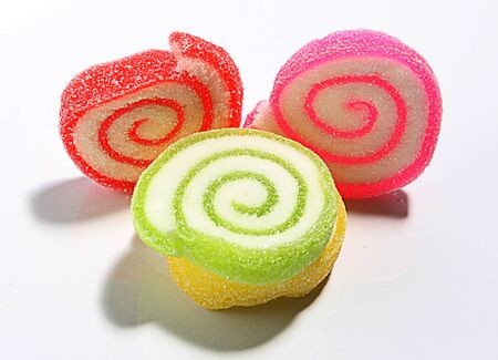 Discovery is a multi-colored jelly snack sour sweet.の写真素材